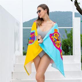 img 1 attached to 🏖️ RYGAR Large Beach Towel Blanket: Ultra Soft, Sand Free & Super Absorbent - Perfect for Travel, Camping, Picnic, Swim, and Bath - 30x60 inch - Ideal for Girls, Women, and Adults