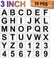 🎨 artistic wood painting: 3 inch upper alphabet stencils, 36 pcs for walls - reusable font templates for diy home crafts & decor logo