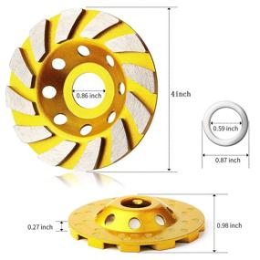 img 3 attached to 💎 High-Performance 4 Inch Turbo Diamond Grinding Cup Wheel for Concrete: 3-Piece Set, 12 Segment Design, Heavy Duty Angle Grinder Wheels