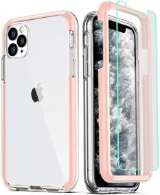 img 4 attached to 📱 COOLQO iPhone 11 Pro Max Case with [2-Pack Tempered Glass Screen Protectors] - Clear 360° Full Body Coverage, Hard PC+Soft Silicone TPU 3-in-1 Shockproof Protective Phone Cover in Pink