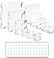 🖌️ 12 piece stamp blocks kit – clear acrylic stamping tools set with grid lines for scrapbooking, arts & crafts making logo