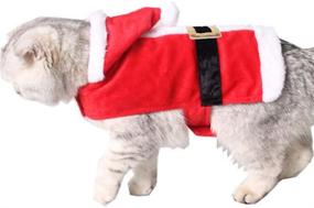 img 1 attached to 🎅 Pet Santa Claus Suit Costume with Hat for Cats and Puppies - Bolbove Christmas Collection