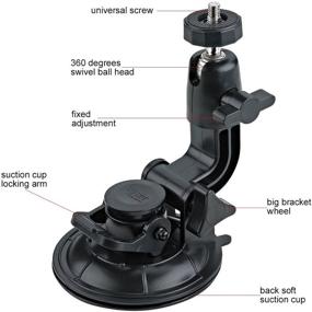 img 2 attached to 📷 Universal Camera Suction Cup Mount for Car Windshields - Tripod Adapter and Screw Sucker Clamp Compatible with GoPro Hero7/6/5/4, AKASO EK7000 Brave 4, YI 4k, Gitup Git2, APEMAN Action Cam - ASOCEA