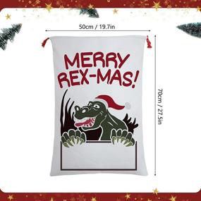 img 3 attached to LEPUTA Christmas Reusable Drawstring Dinosaur