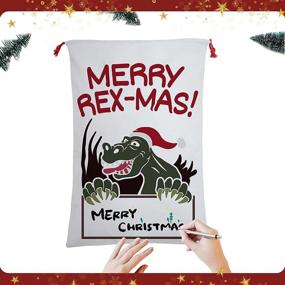 img 1 attached to LEPUTA Christmas Reusable Drawstring Dinosaur