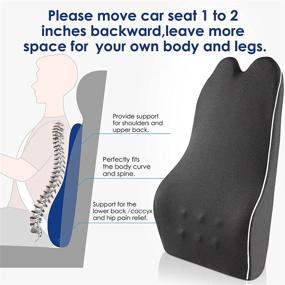 img 3 attached to 🚗 Comfortable Car Back Support Lumbar Cushion for Pain Relief - Memory Foam Ergonomic Backrest for Driver's Seat - Supportive and Removeable Black Cover