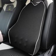 🚗 comfortable car back support lumbar cushion for pain relief - memory foam ergonomic backrest for driver's seat - supportive and removeable black cover logo