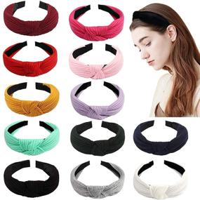 img 4 attached to 👩 Stylish Ondder Knotted Headbands for Women - Non-Slip Turban Hair Accessories and Fashionable Headbands for Women - Diademas Para Mujer de Moda - Cute Top Knot Assorted Headbands