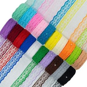 img 4 attached to 🌸 Multi-Colored Floral Pattern Fabric Lace Ribbon - 20 Rolls, 200 Yards