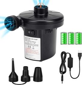 img 4 attached to 🔌 Electric Rechargeable Air Pump for Inflatables - Ideal for Camping, Air Mattresses, Sofas, Boats, and Pool Toys