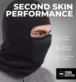 img 1 attached to 🎿 Balaclava Ski Mask - Full Face Cold Weather Hood with Air Vents for Men & Women - Fleece Ninja Snow Gear for Skiing, Snowboarding, Motorcycle Riding, Running & Winter Outdoor Sports