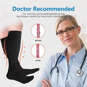 img 3 attached to Sinocare Compression Socks: Effective Relief for Varicose Veins, Edema, DVT, and Shin Splints - 3 Pairs (XL/L)