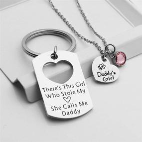 img 2 attached to 👨 Ankiyabe Father Daughter Gift: Dad Keychain and Daddy's Girl Necklace Matching Jewelry Set – Perfect Gift for Dad from Daughter