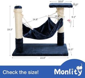 img 3 attached to 🐱 Indoor Cat Scratching Post with Hammock and Interactive Toy - Premium Cat Scratchers & Posts