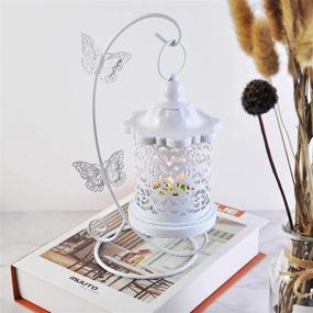 img 2 attached to 🕯️ YSMN Handmade White Decorative Candle Lantern with 5$ Hanger Gift - Vintage Birdcage Style Hanging Lantern for Indoor Outdoor Events - Candles NOT Included in Pictures