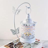 🕯️ ysmn handmade white decorative candle lantern with 5$ hanger gift - vintage birdcage style hanging lantern for indoor outdoor events - candles not included in pictures logo