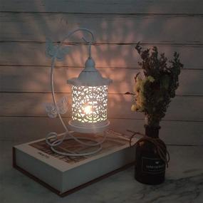 img 3 attached to 🕯️ YSMN Handmade White Decorative Candle Lantern with 5$ Hanger Gift - Vintage Birdcage Style Hanging Lantern for Indoor Outdoor Events - Candles NOT Included in Pictures