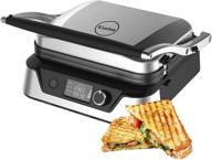 🥪 icucina 1500w non-stick electric panini maker - stainless steel silver with a la plancha handle bar логотип