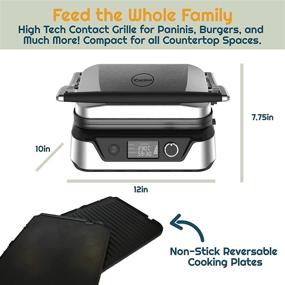 img 2 attached to 🥪 iCucina 1500W Non-Stick Electric Panini Maker - Stainless Steel Silver with A La Plancha Handle Bar