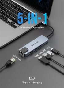 img 3 attached to 🔌 Ваше соединение лучше с Lemorele 5-in-1 USB C-концентратором: Ethernet, HDMI, USB 3.0, зарядкой PD для MacBook, iPad, Switch, XPS15, Windows