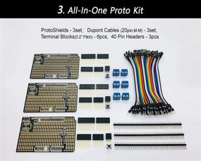 img 1 attached to ElectroCookie Proto Shield Kit - Arduino Uno Compatible, Stackable DIY Expansion Prototype PCB (3 Pack)