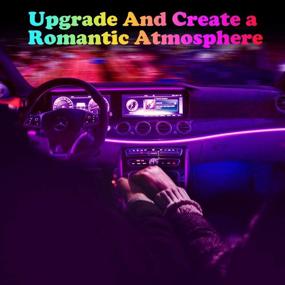 img 2 attached to Homeyard RGBIC Interior Car LED Lights - 4pcs, 48 LED, APP and IR Remote Control, 🌈 Upgraded 2 Lines Design, Multicolor Music Sync Under Dash Car Lighting with Car Charger - DC 12V