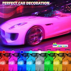 img 3 attached to Homeyard RGBIC Interior Car LED Lights - 4pcs, 48 LED, APP and IR Remote Control, 🌈 Upgraded 2 Lines Design, Multicolor Music Sync Under Dash Car Lighting with Car Charger - DC 12V