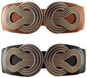 img 4 attached to 🕰️ Timeless Elegance: VOCHIC Vintage Interlock Elastic Stretchy Women's Accessories