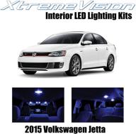 🚗 улучшенный комплект led для интерьера volkswagen jetta 2015+ (9 штук) в динамичном синем цвете + инструмент для легкой установки логотип