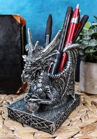 img 4 attached to 🐉 EBROS Gift Shenlong Spirit Dragon Orb Stationery Holder: Organize Your Office Desk with this 4.75"H Figurine Pen Organizer
