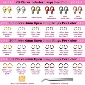 img 3 attached to 🔗 Cridoz 2340Pcs Jump Rings and Lobster Clasps Set: Ideal Jewelry Making Supplies for Necklace Repair and Crafting