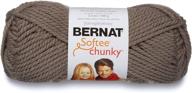 ✨ пряжа bernat softee chunky, 3,5 унции, с плотностью 6, сверхтолстая, оттенок тауповый-серый логотип