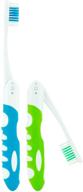 folding travel toothbrush with built-in cover - pack of 2, ideal for hiking, camping, and emergencies logo