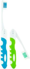 img 4 attached to Folding Travel Toothbrush with Built-in Cover - Pack of 2, Ideal for Hiking, Camping, and Emergencies