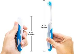 img 1 attached to Складная зубная щётка с встроенным чехлом - комплект из 2 штук, идеально подходит для пеших прогулок, кемпинга и чрезвычайных ситуаций