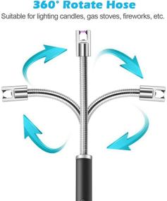 img 3 attached to Black USB Rechargeable Electric Arc Candle Lighter with LED Power Indicator, Flexible Long Neck for Candle Lighting, Camping, BBQ & Fireworks
