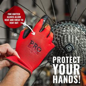 img 3 attached to 🧤 PRO BIKE TOOL Mechanics Gloves: Enhanced Grip, Breathable, Machine Washable Work Polyester Gloves with Ultimate Grip Technology