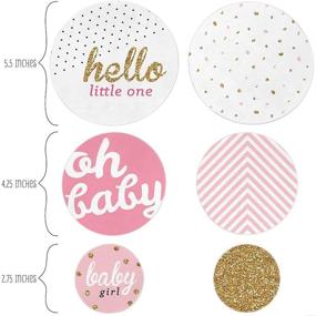 img 3 attached to 🎉 Enhance Your Girl Baby Shower with Big Dot of Happiness Hello Little One - Pink and Gold - Giant Circle Party Confetti - Large 27 Count Decorations
