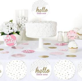 img 1 attached to 🎉 Enhance Your Girl Baby Shower with Big Dot of Happiness Hello Little One - Pink and Gold - Giant Circle Party Confetti - Large 27 Count Decorations