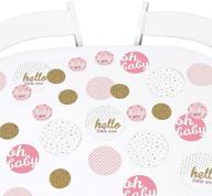 🎉 enhance your girl baby shower with big dot of happiness hello little one - pink and gold - giant circle party confetti - large 27 count decorations logo