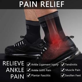 img 1 attached to 🦶 Compression Silicone Foot Sleeve for Fasciitis and Tendonitis Injuries- Black