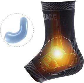 img 4 attached to 🦶 Compression Silicone Foot Sleeve for Fasciitis and Tendonitis Injuries- Black