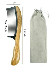 img 1 attached to YunZh Sandalwood Buffalo Horn Comb: Premium Wooden Fine-Tooth Comb for Men and Women