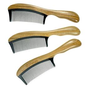 img 2 attached to YunZh Sandalwood Buffalo Horn Comb: Premium Wooden Fine-Tooth Comb for Men and Women