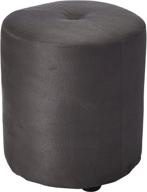 🪑 gray microfiber round ottoman stool by kings brand furniture - josue logo