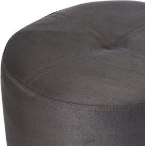 img 1 attached to 🪑 Gray Microfiber Round Ottoman Stool by Kings Brand Furniture - Josue