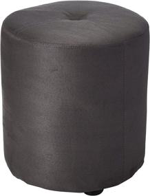 img 3 attached to 🪑 Gray Microfiber Round Ottoman Stool by Kings Brand Furniture - Josue