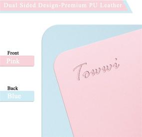 img 3 attached to 🖥️ TOWWI Dual Sided Desk Pad - 24x14 inch | PU Leather Desk Mat | Waterproof Desk Blotter Protector Mouse Pad | Blue and Pink Options