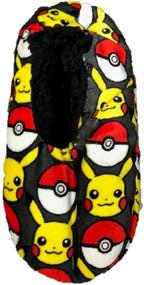 img 1 attached to 🔌 Ultimate Comfort for Boys: High Point's Pokemon Pikachu Pokeballs Fuzzy Babba Slipper Socks