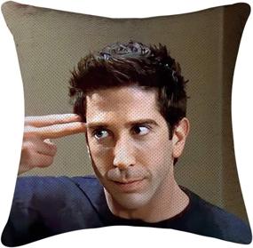 img 2 attached to 🛋️ "Подушечки с пайетками Jimaos на подголовники Ross Geller из Friends TV Show Merchandise - веселые подушки-подголовники, забавные подарочные идеи - 16x16 дюймов, без наполнителя, черные